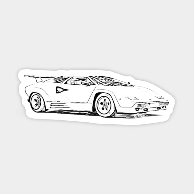 Countach Wireframe Sticker by Auto-Prints